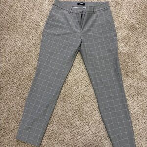 Express Slim Fit Gray Windowpane Dress Pants 10R